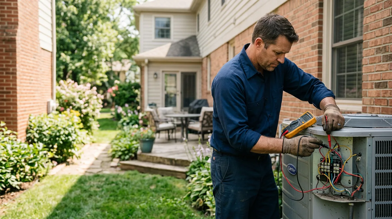 HVAC technician working near Harrisburg, IL